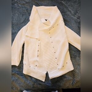 PURE KNIT BRAND CANADA Elegant Y2K White Women's Cardigan